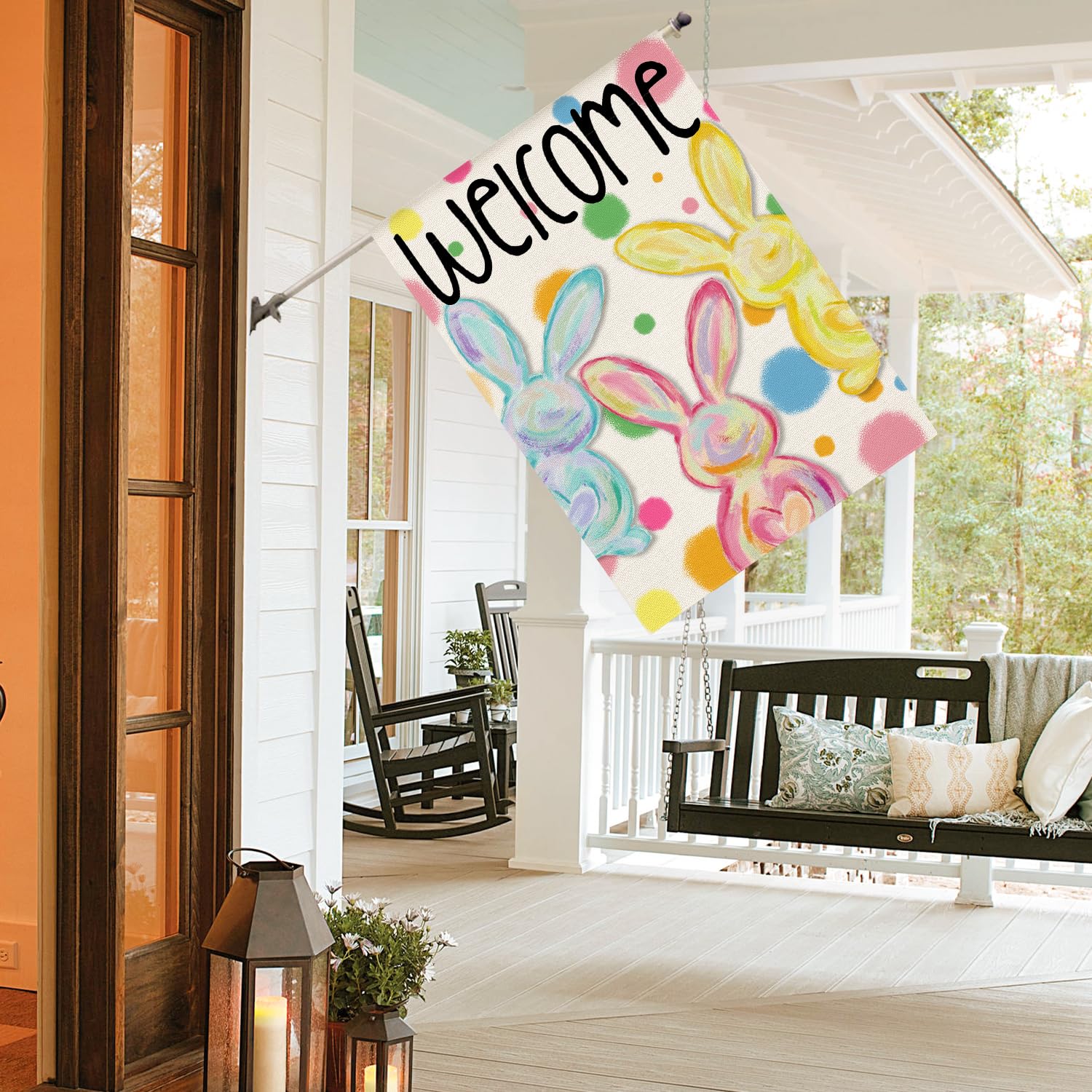 AVOIN colorlife weather-resistant spun polyester flag for outdoor use.