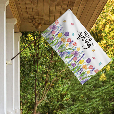 AVOIN colorlife weather-resistant spun polyester for outdoor display.