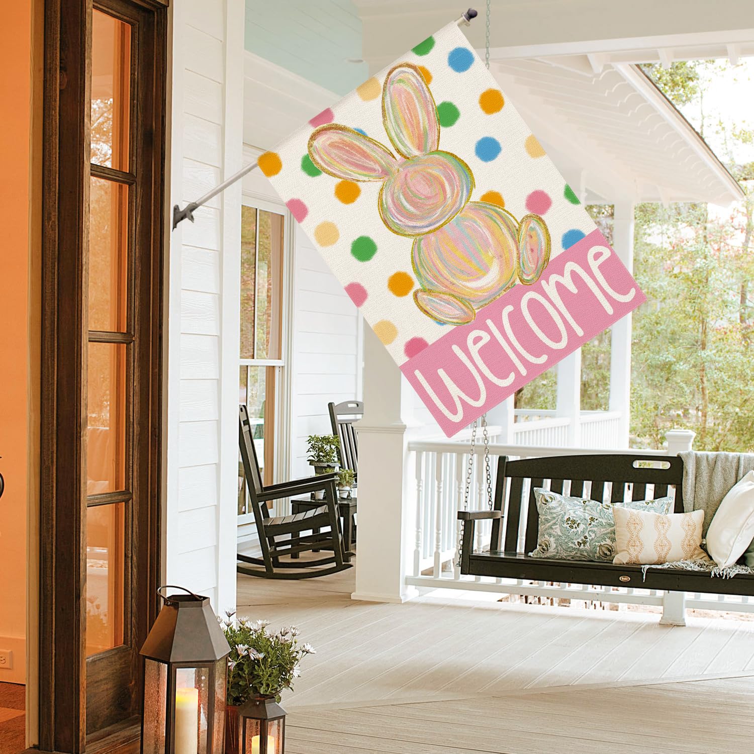 AVOIN colorlife weather-resistant yard flag designed for decks, patios, and gardens in all seasons.