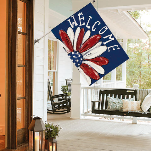 AVOIN colorlife welcome daisy flag design for garden or porch charm.