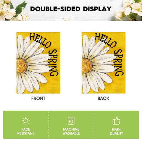 AVOIN colorlife Welcome garden flag with daisy design for decor