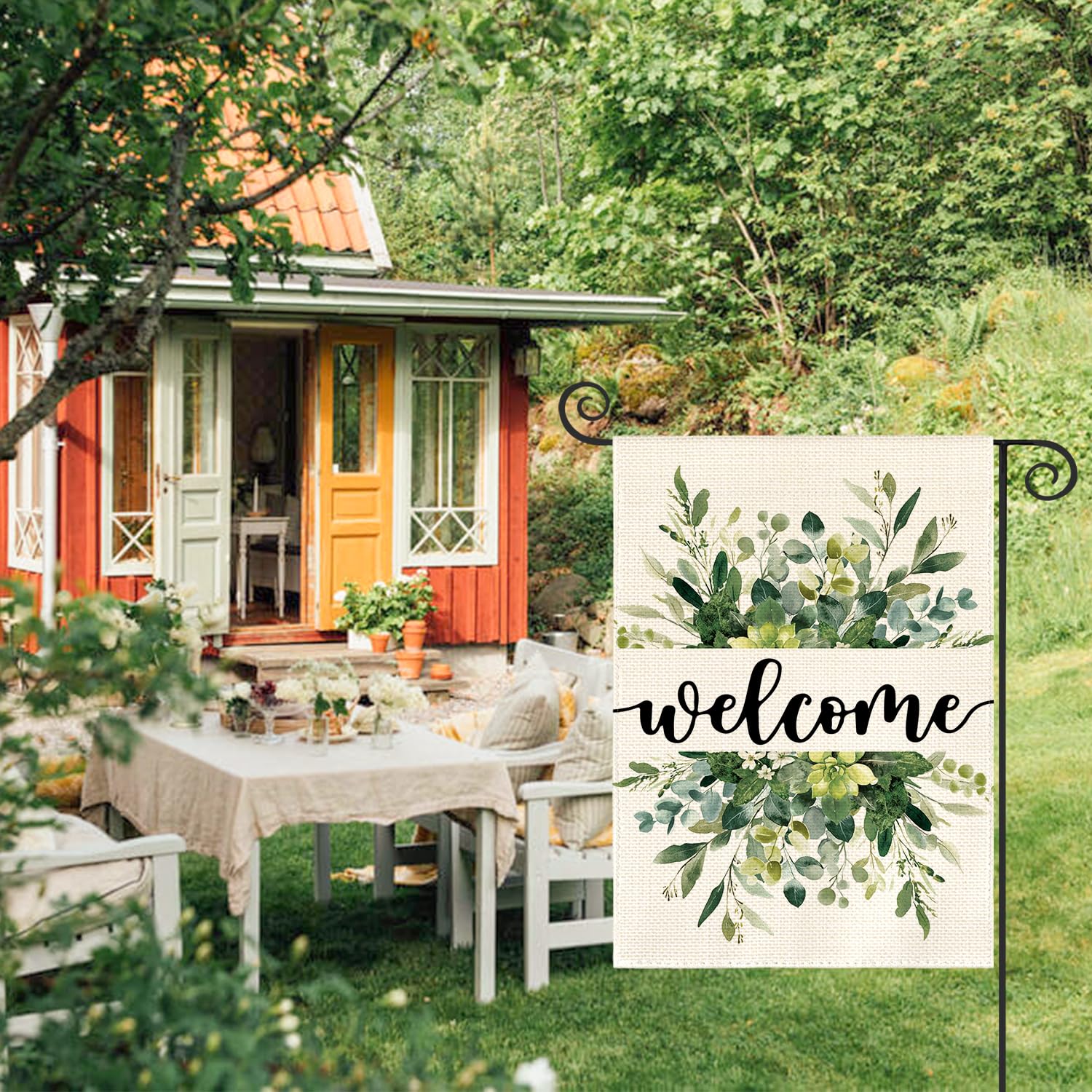 AVOIN colorlife welcome flag doublesided visibility for porch and garden decor