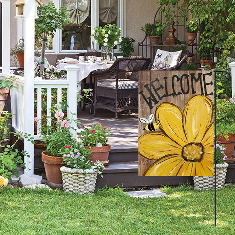 AVOIN colorlife Welcome flag display for outdoor greeting