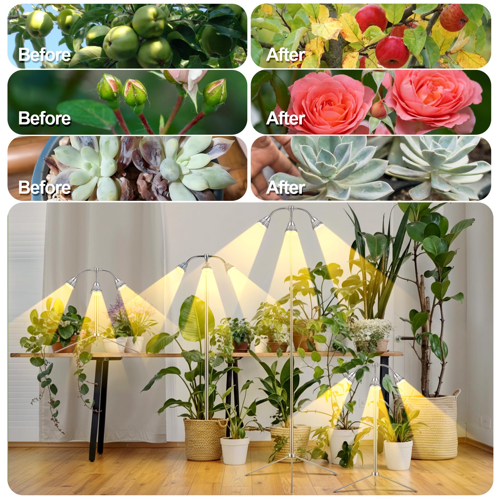 Avolend grow light fits balconies, bedrooms, and offices with modern style.