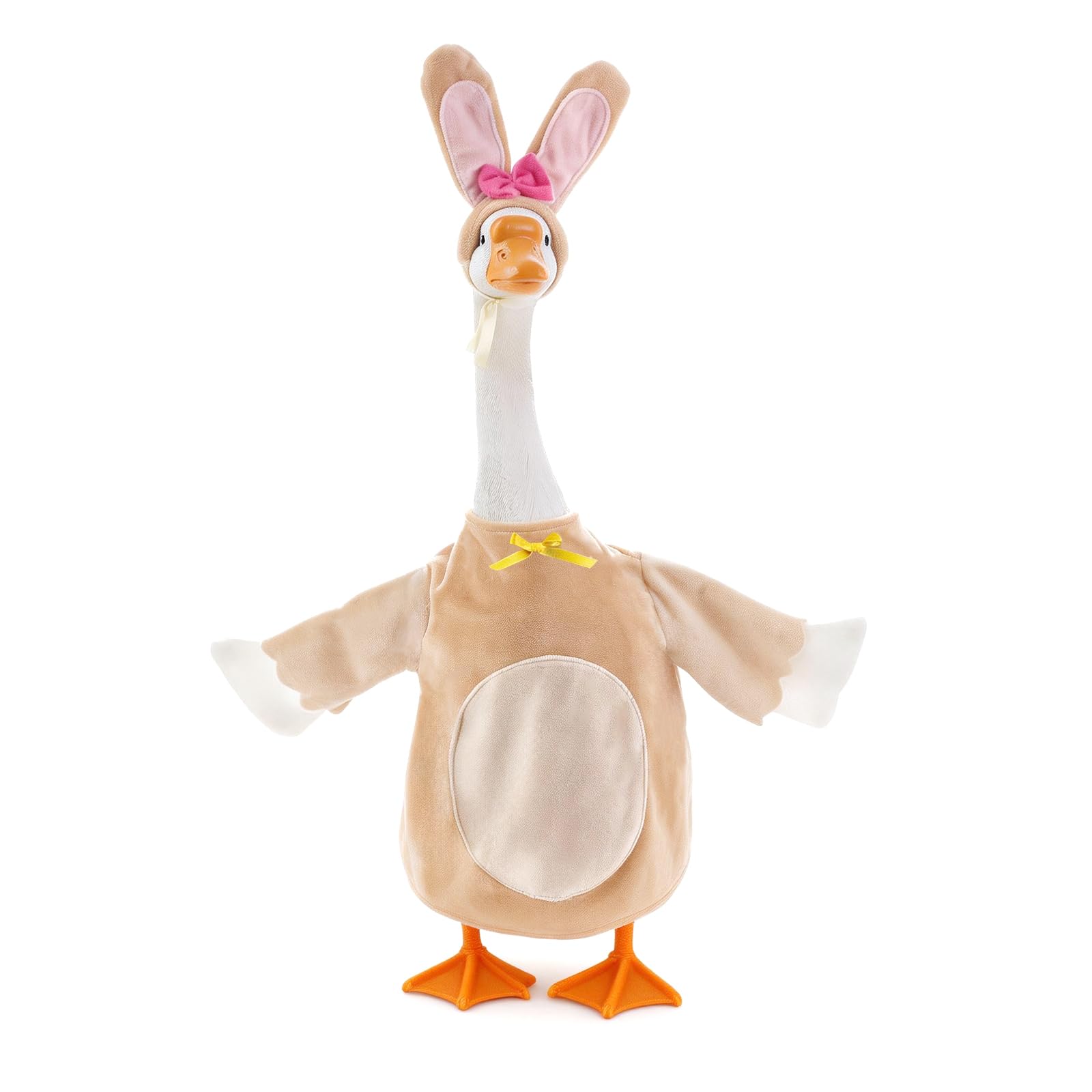 Avxdbr Easter Goose Outfit on porch goose statue boosts festive yard display