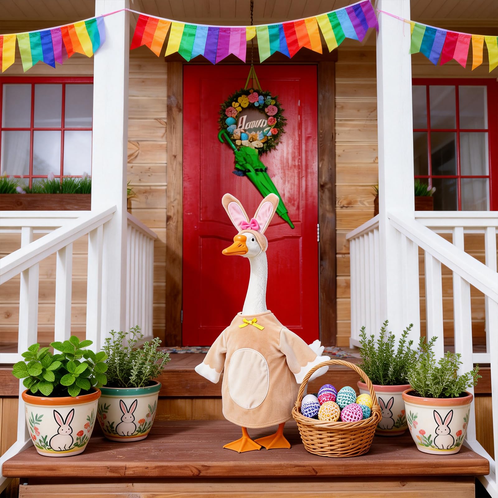 Avxdbr slip-on Easter goose clothes for easy styling on statue