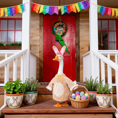 Avxdbr slip-on Easter goose clothes for easy styling on statue