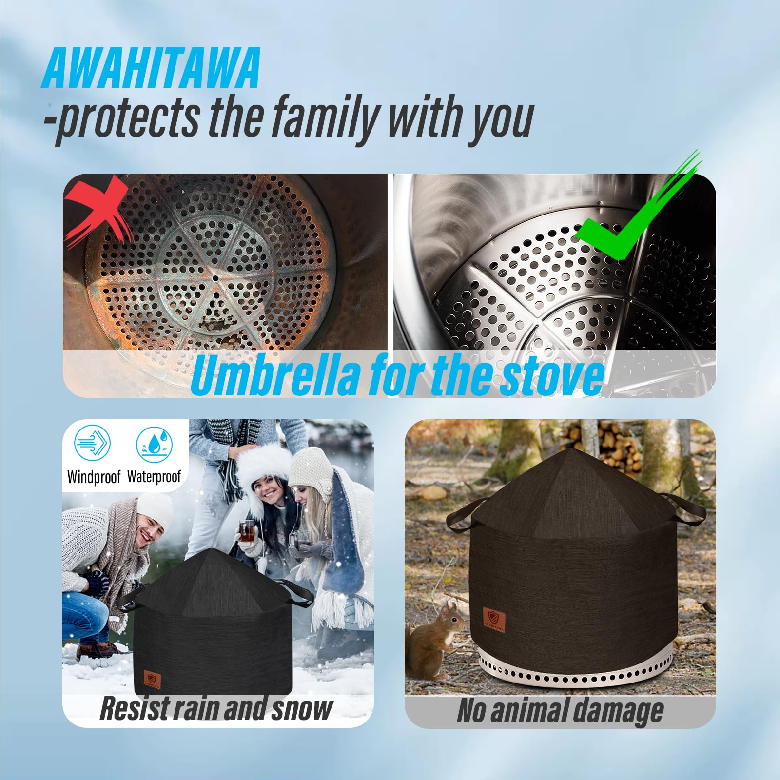 AWAHITAWA windproof ring on Yukon cover ensures snug fit