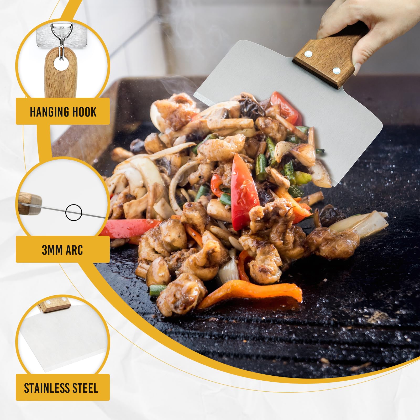 AWEASROY Blackstone grill cleaner in action on a hot griddle