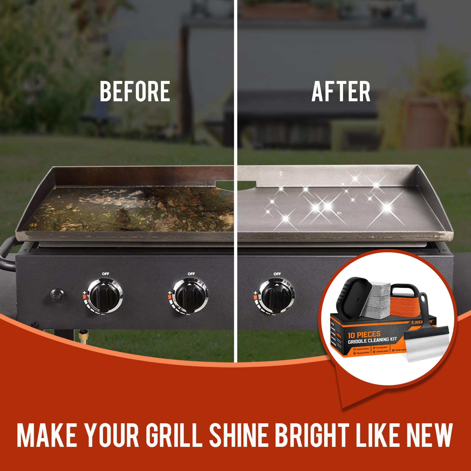 AWEASROY durable components help protect and extend griddle life.