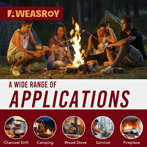 AWEASROY fire starter squares in a fireplace ready to ignite.