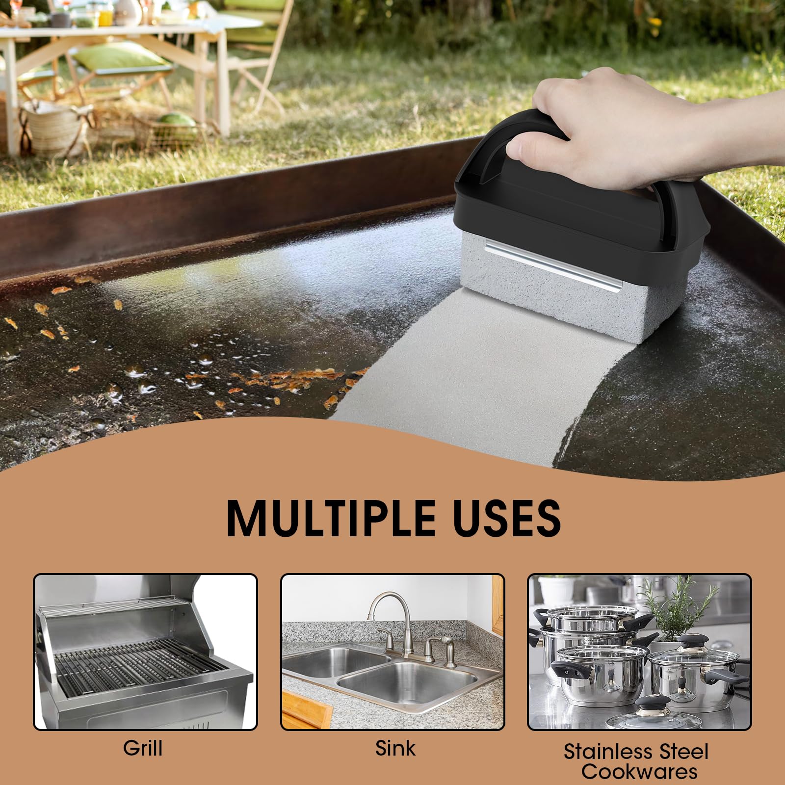 AWEASROY pumice cleaning stone detail shows natural softer material for precise cleaning.