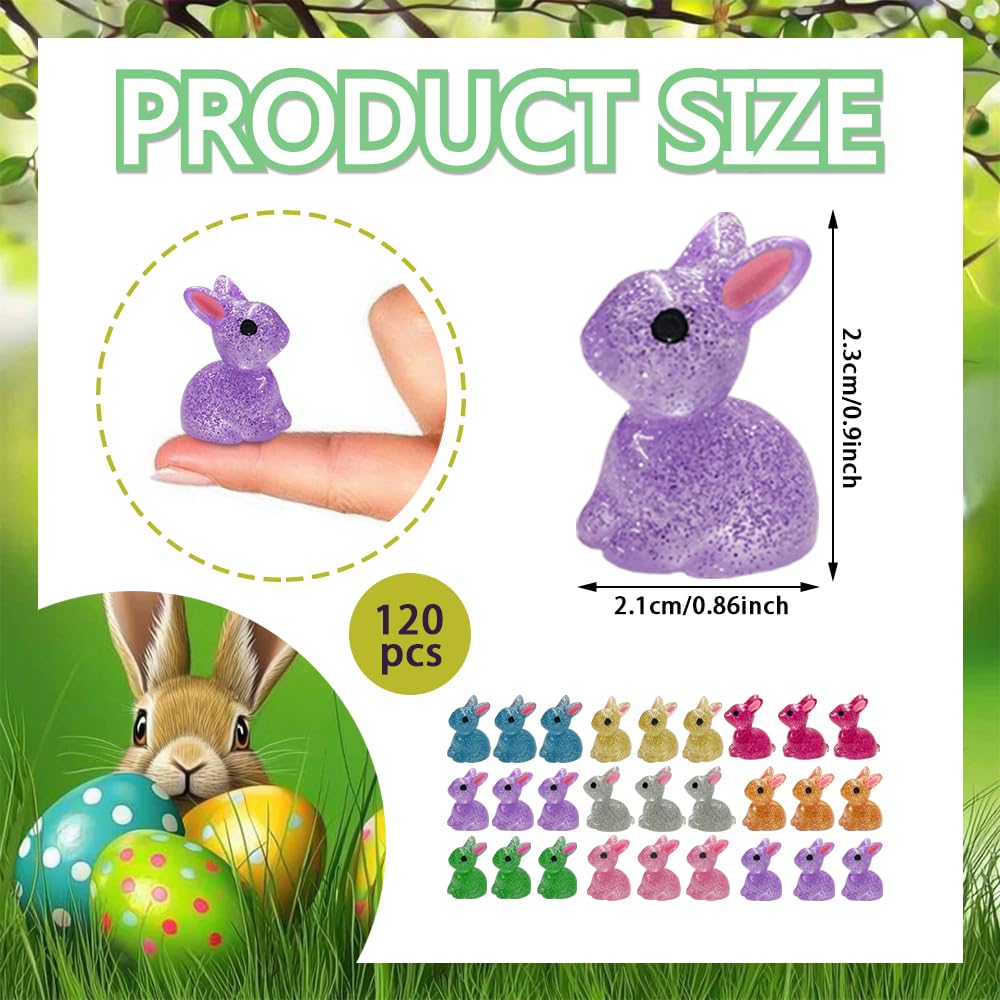 AWEELON resin bunnies for fairy gardens, glowing night ambiance.