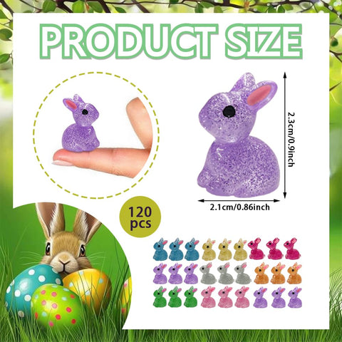 AWEELON resin bunnies for fairy gardens, glowing night ambiance.