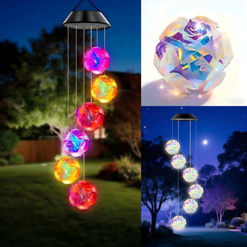 AWENDIETOU rose ball light adds a soft, romantic glow to outdoor spaces.