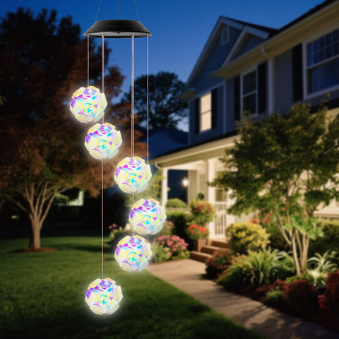 AWENDIETOU solar panel charges automatically for extended evening lighting.