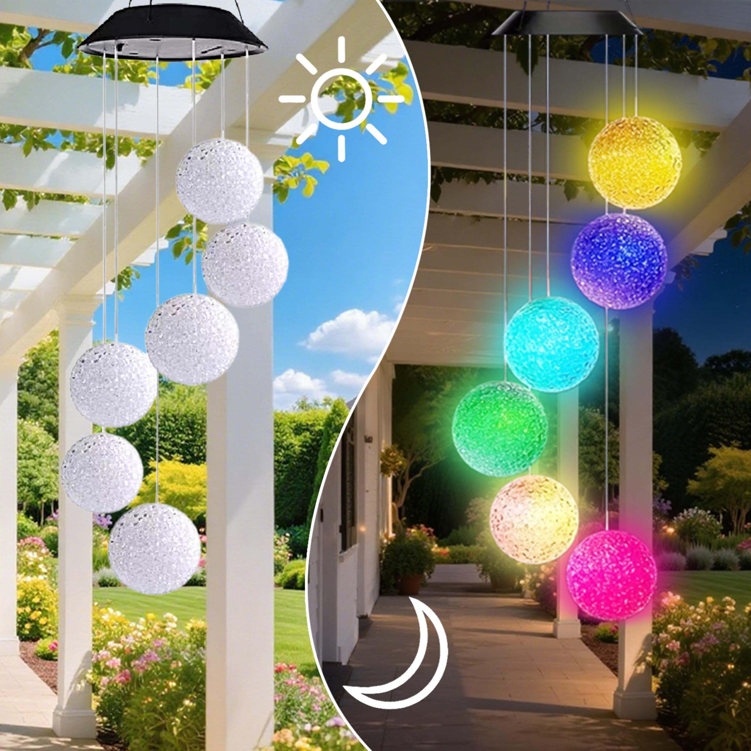 AWENDIETOU Wind chime hanging installation for easy porch or tree suspension.