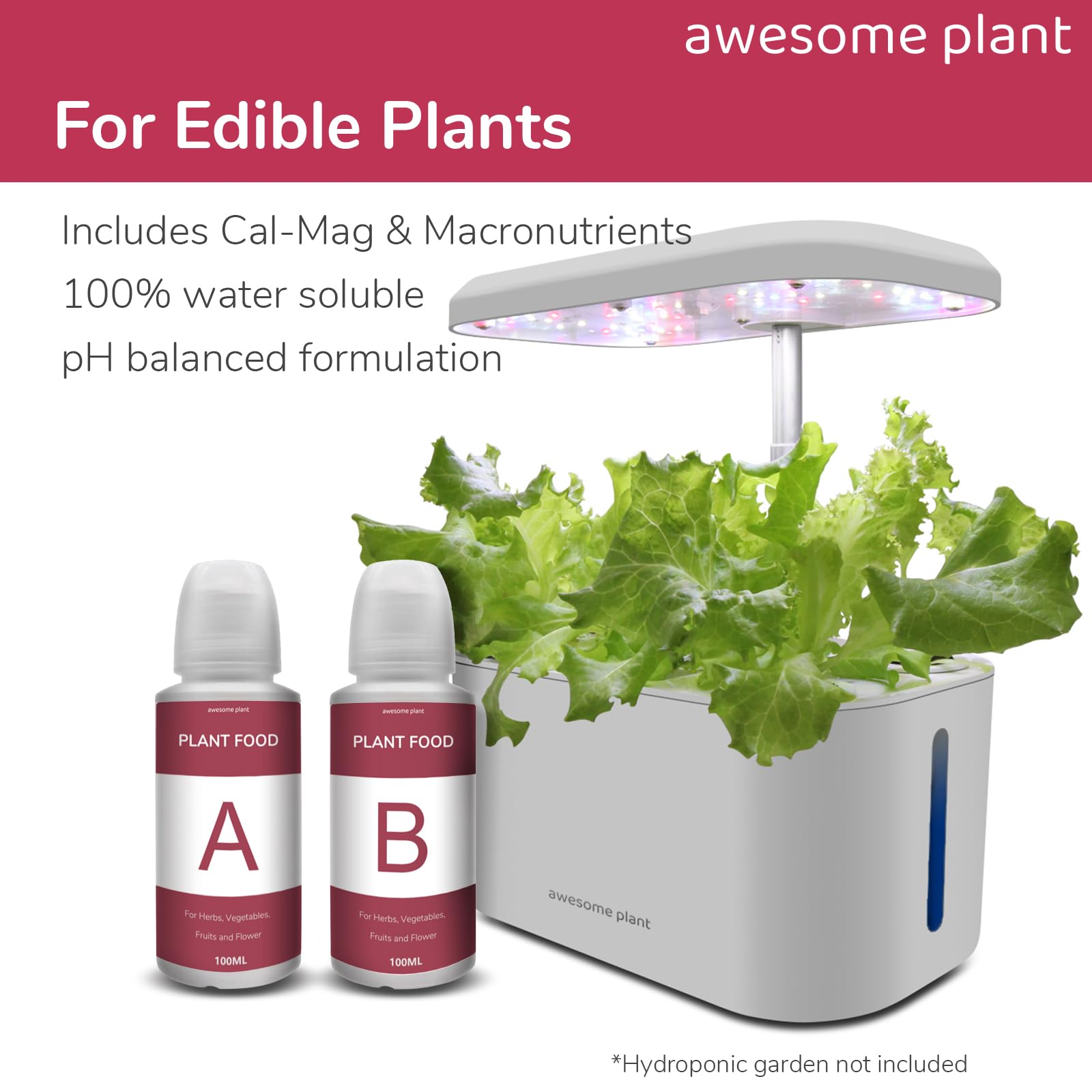 Awesome Plant hydroponic food bottle pour action for easy refill.