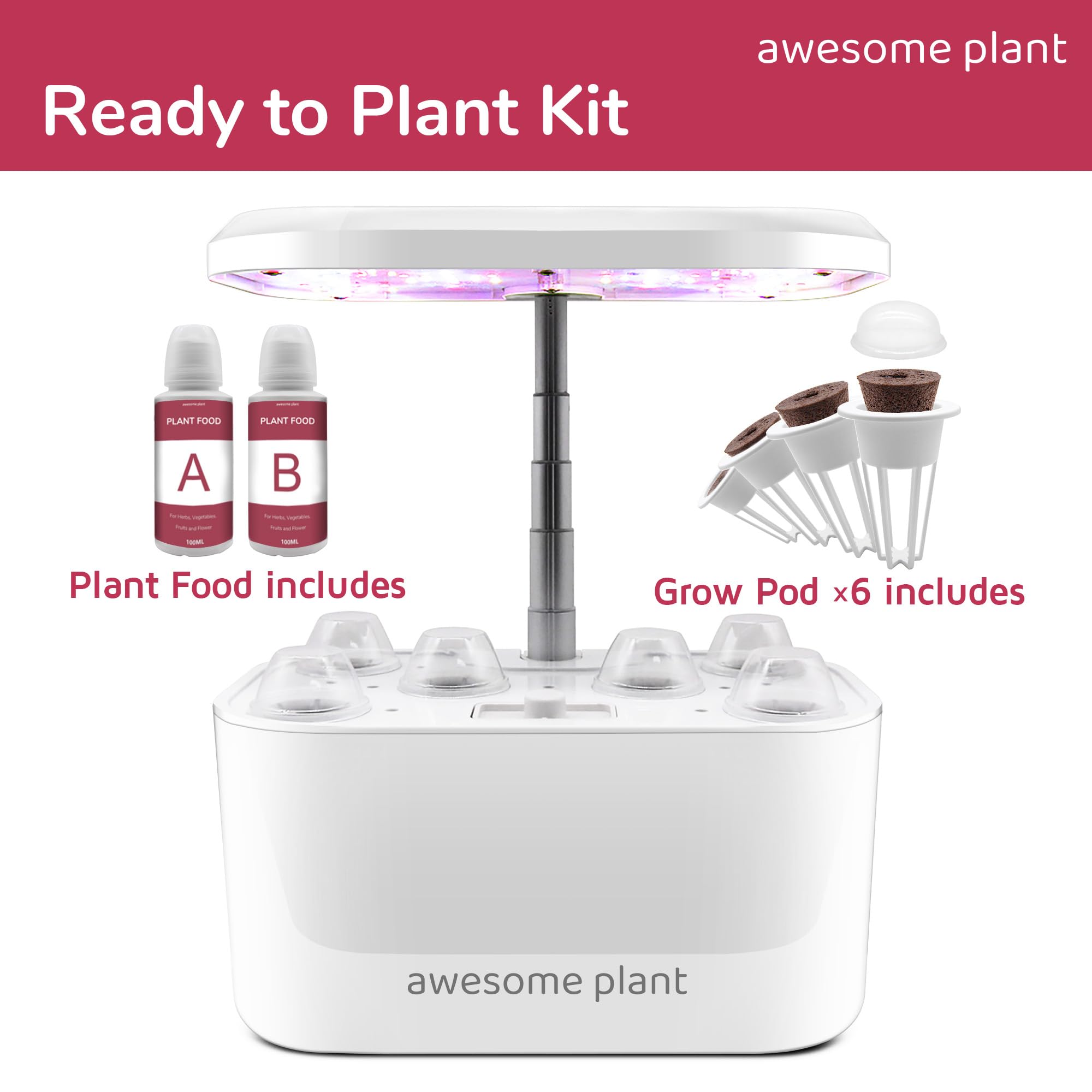 Awesome Plant 6Pro grow deck with six pods for herbs and greens