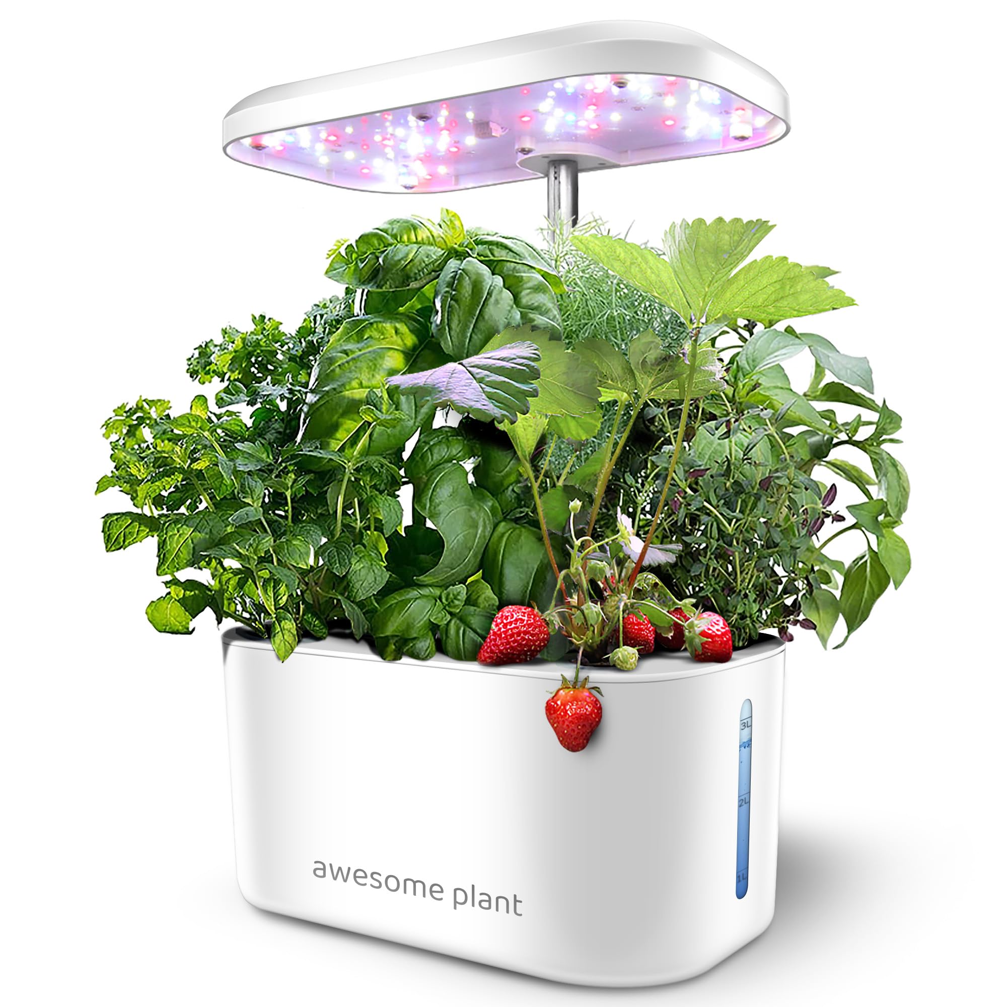 Awesome Plant 6Pro hydroponics kit front view with six pods ready to grow fresh herbs
