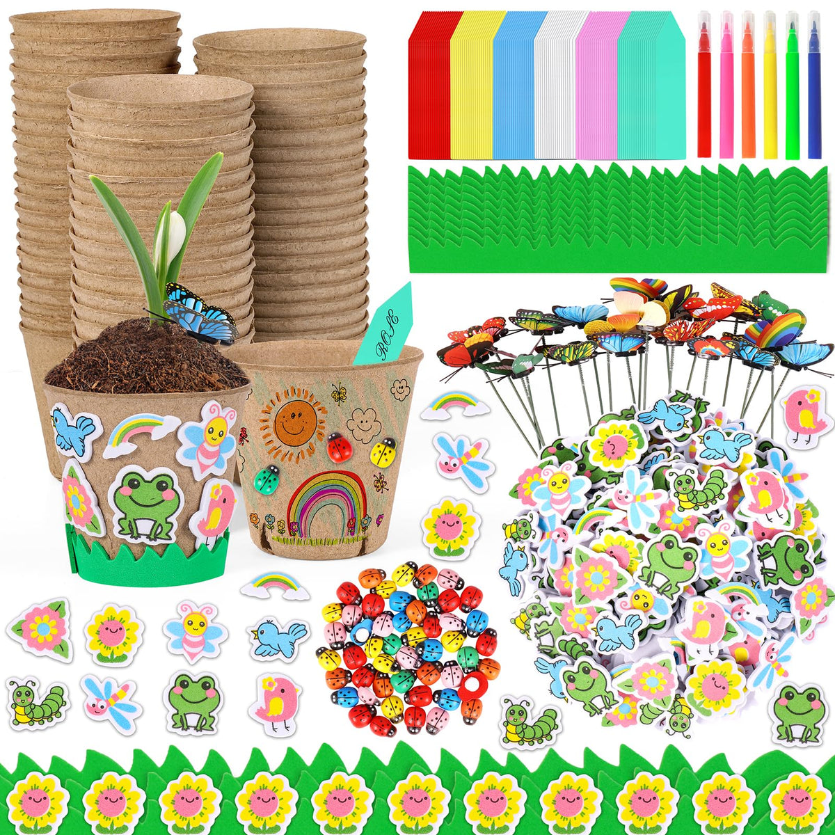 Aweyka garden paper pot craft kit enables kids to design and grow.