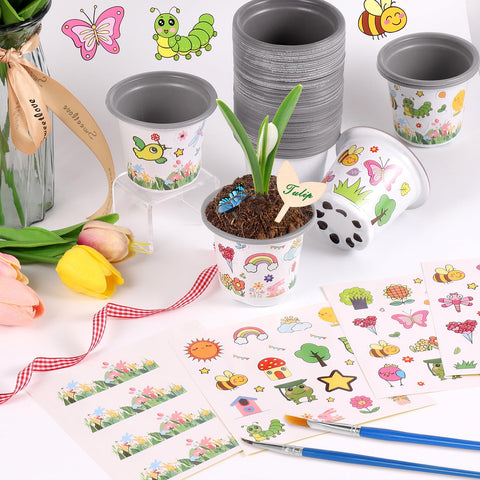 Aweyka Garden Pot Craft Kit painting tools enable creative decorating for kids