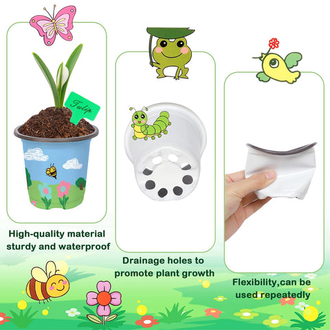 Aweyka Garden Pot Craft Kit plant labels highlight species and organization during growing