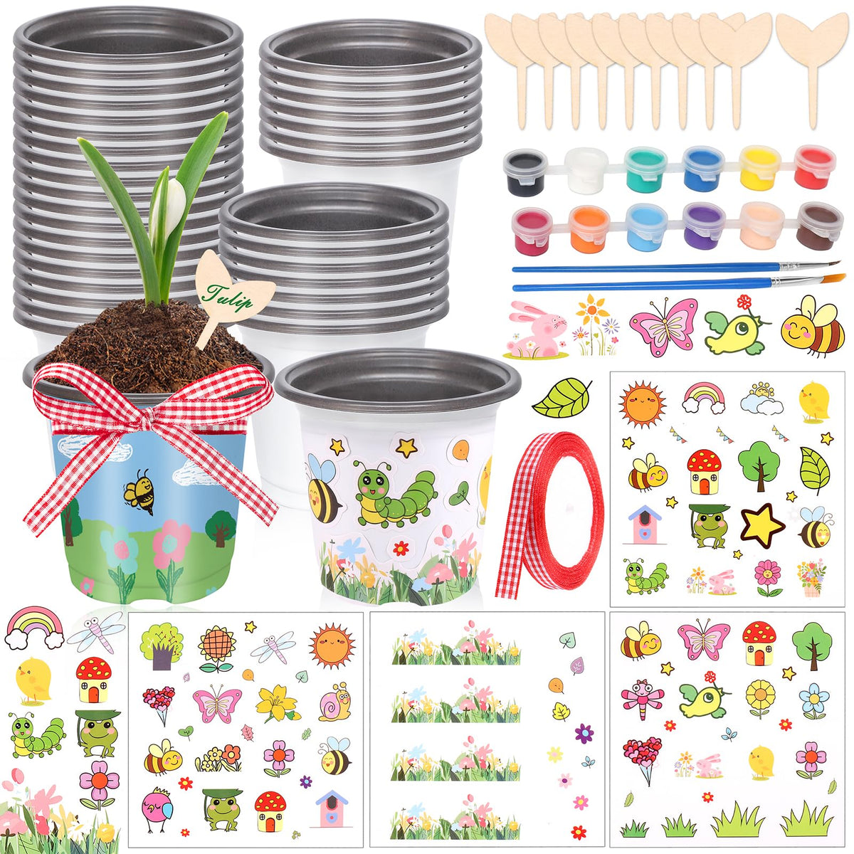 Aweyka Garden Pot Craft Kit top view shows compact, versatile mini pots for indoor gardening