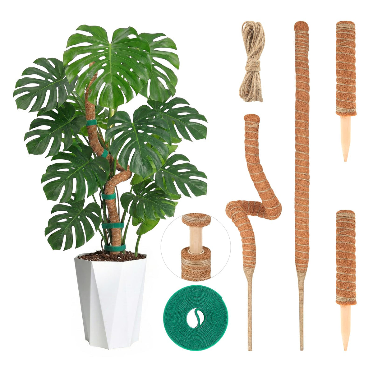 AWIBIKU moss pole 28-inch bendable Monstera support for flexible training.