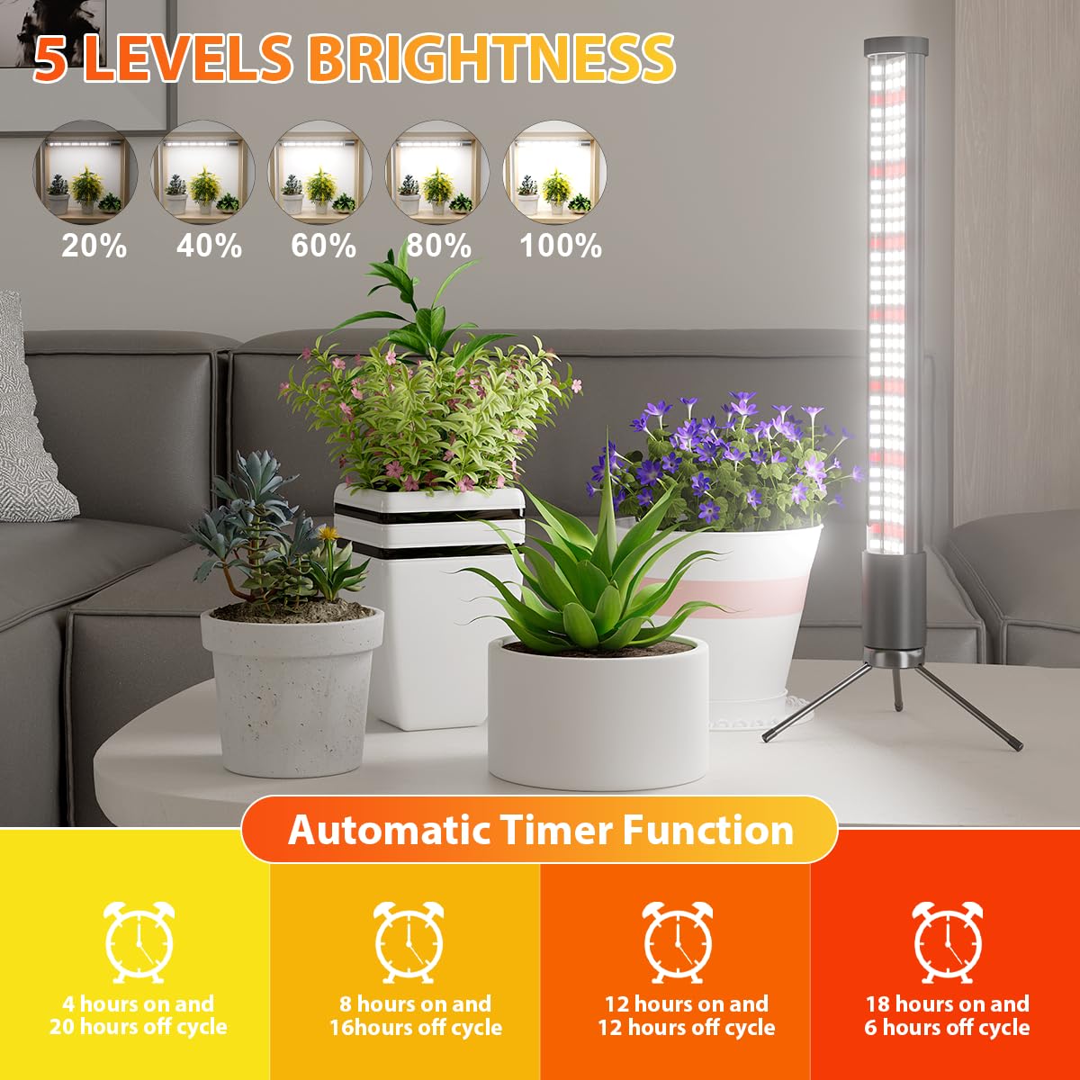 AWLYLNLL full-spectrum LED 30W enhances plant growth with balanced spectrum for indoor plants.