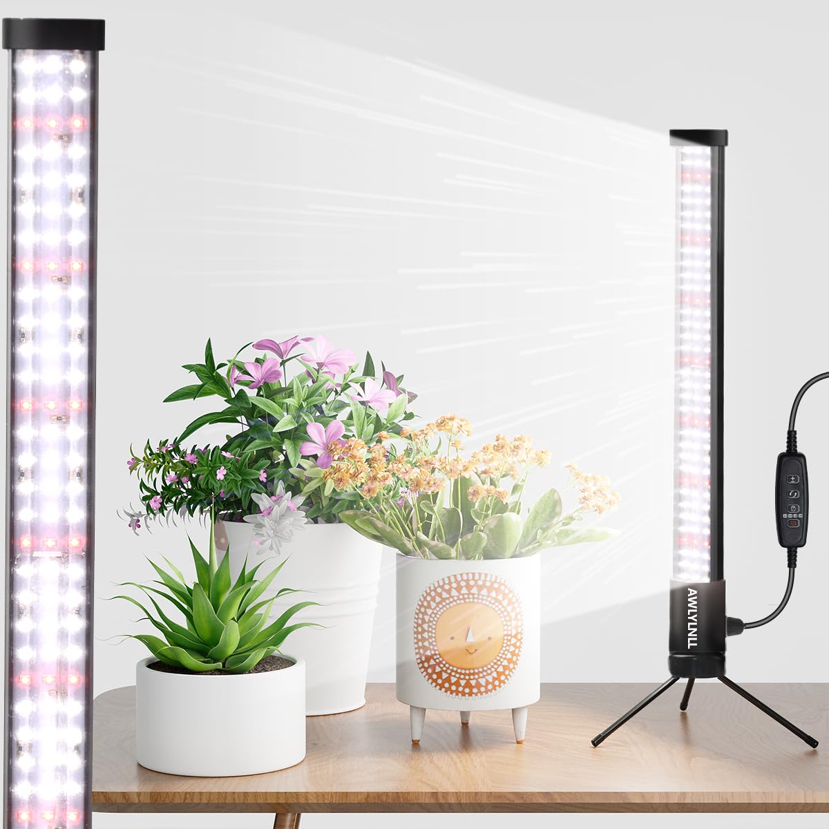 AWLYLNLL grow lights vertical stand provides uniform light for seedlings