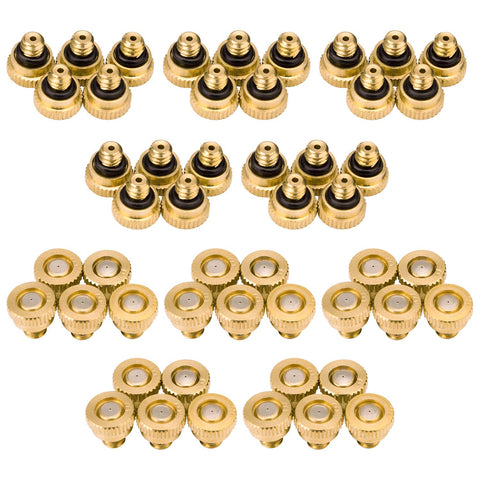 Awpeye brass misting nozzle with 0.012-inch orifice for precise outdoor cooling.