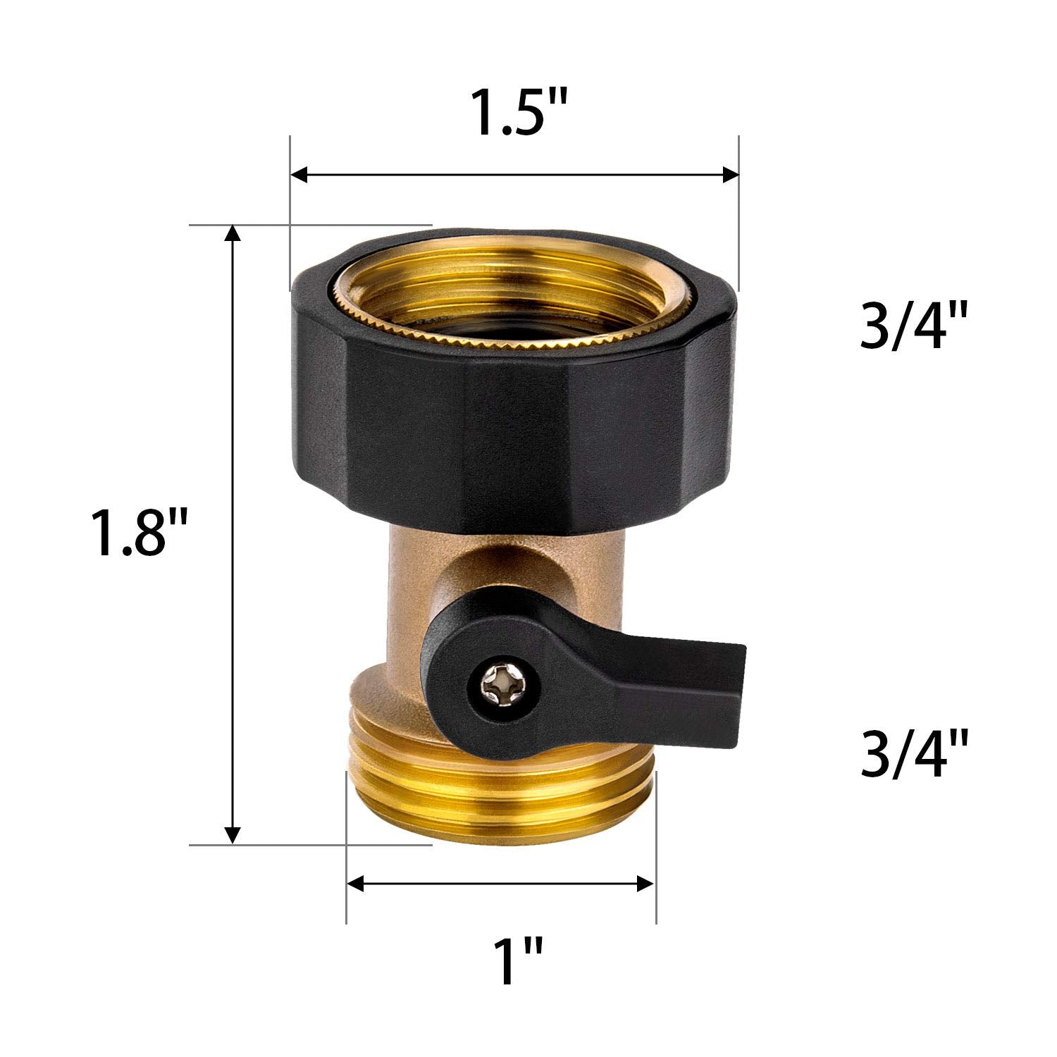 Awpeye heavy-duty brass hose connector enables quick on/off for efficient watering.