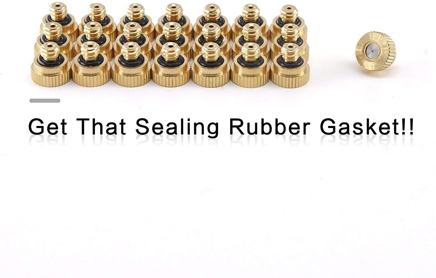 Awpeye livestock cooling brass misting nozzle provides even temperature relief.