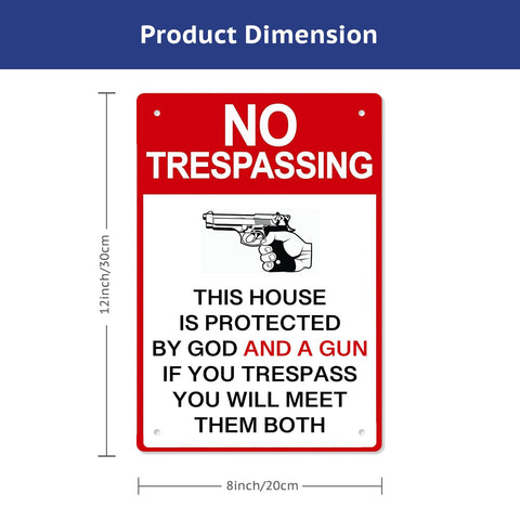 awrjdos Gun and God Protection Sign close-up; weather-resistant metal for outdoor use.