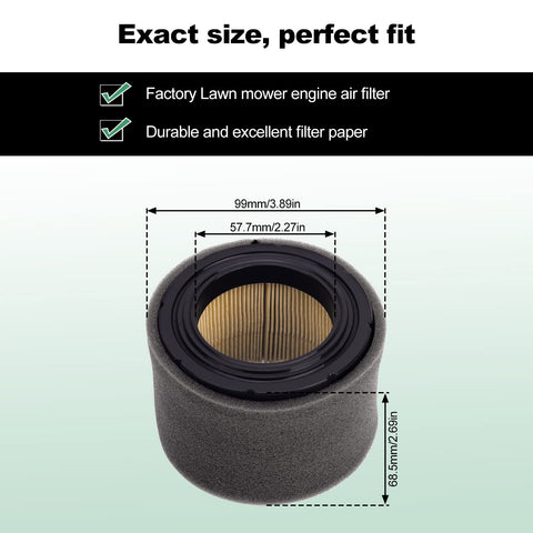 AWSZH air filter for Kawasaki FJ180V, front view, improved filtration efficiency and fit