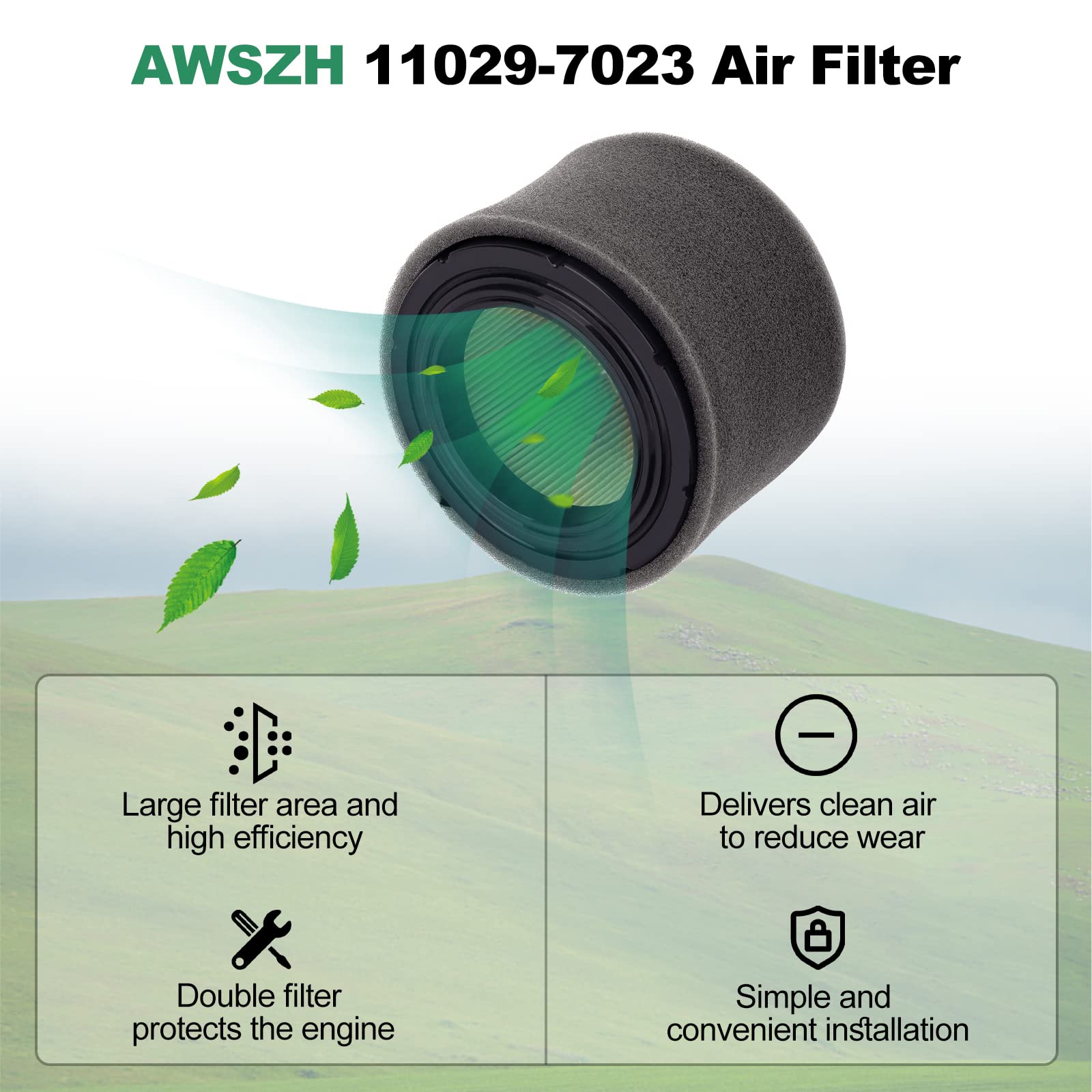AWSZH combo pack for Kawasaki FJ180V, packaging visible with two filters and two pre-filters