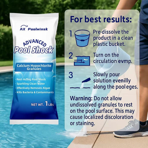 AX Poolwinsk pool-edge pour demonstrates easy dosing along the rim