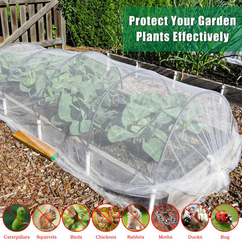 Axcoix bird and insect barrier netting protecting crops in garden