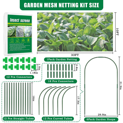 Axcoix garden hoops provide sturdy frame support for netting