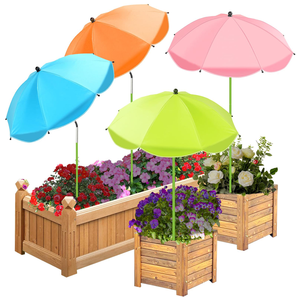 Axcoix plant umbrella 26-inch diameter shading for sun protection of potted plants
