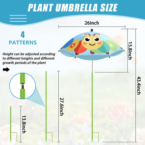 Axcoix plant umbrella adjustable-angle-handle provides precise shade as sunlight shifts.