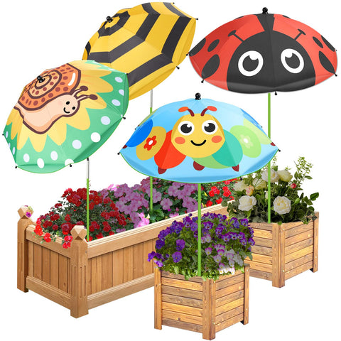 Axcoix plant umbrella animal-prints shading 26-inch diameter for sun protection.