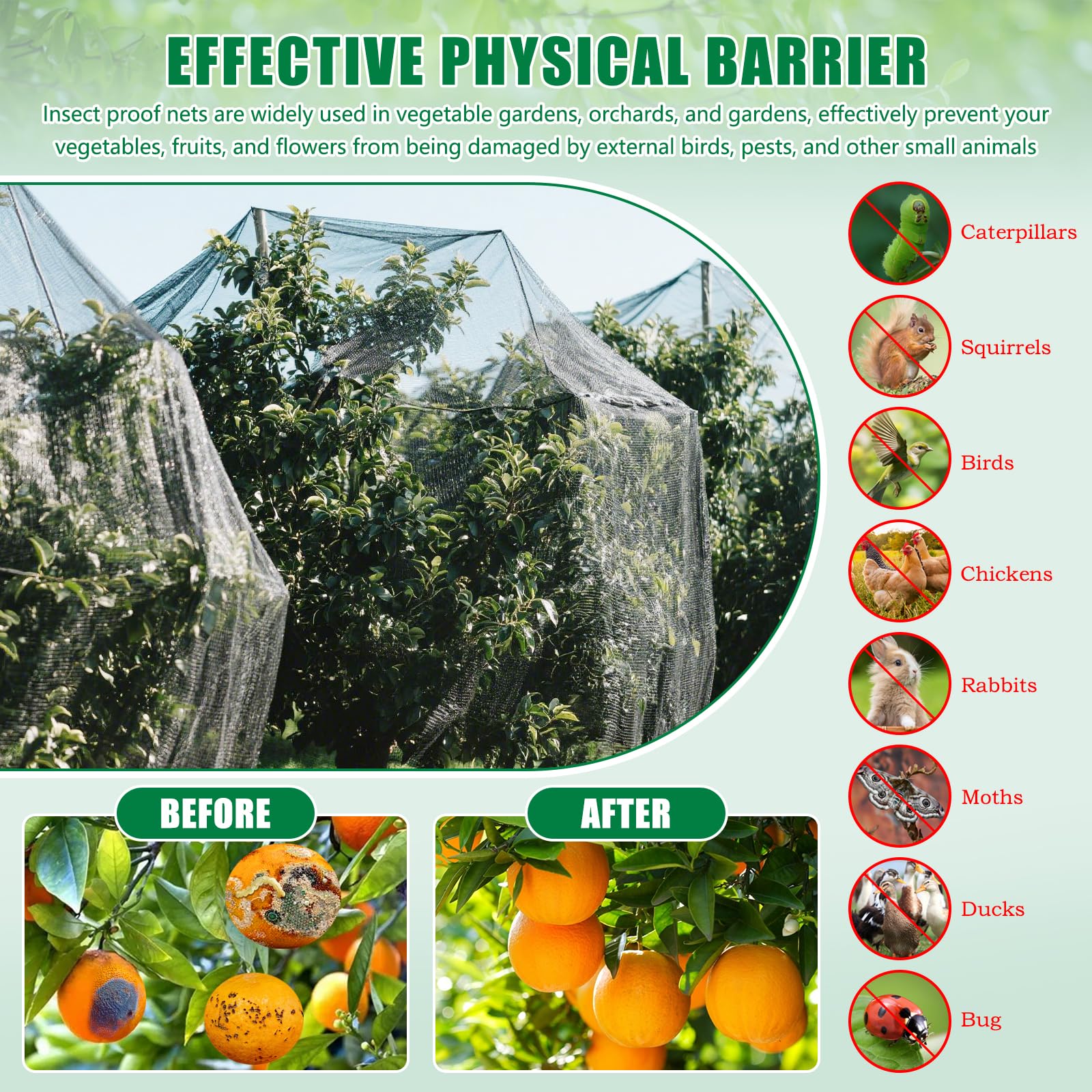Axcoix raised bed netting large area protects crops with versatility.