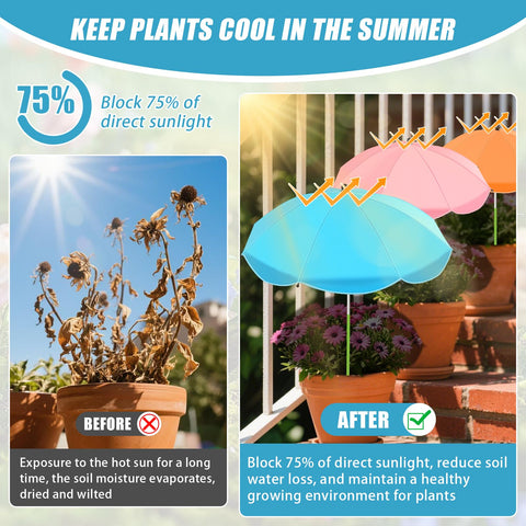 Axcoix taller-height umbrella at 43.4 inches provides taller plant coverage