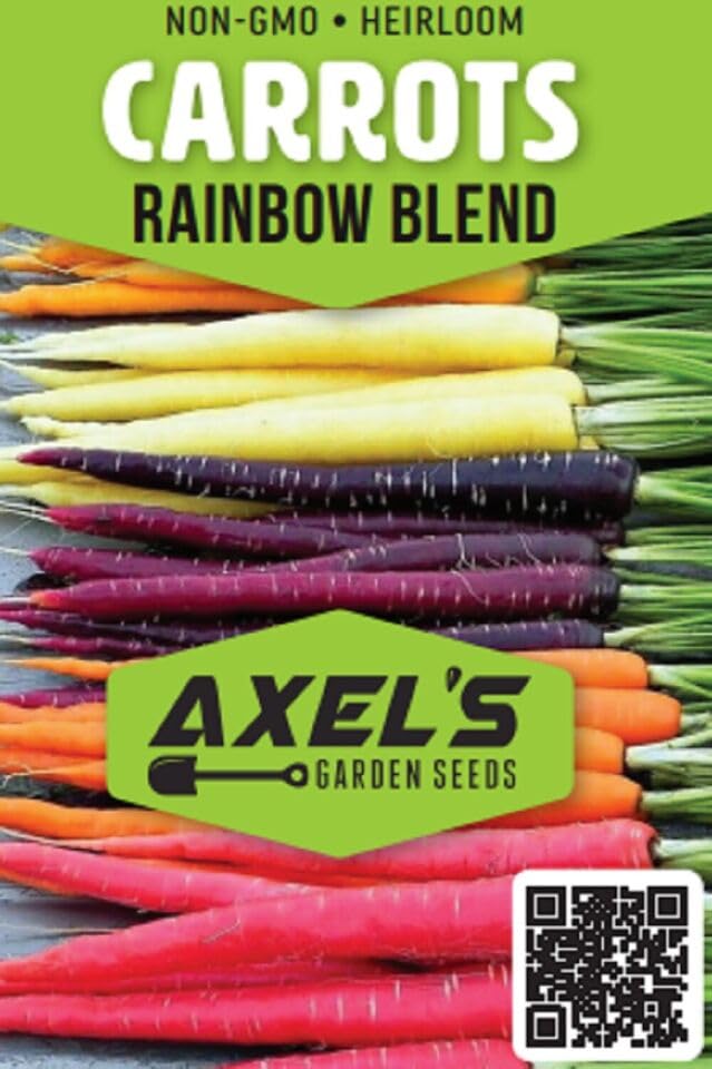 Rainbow carrot planting guide visual from Axel's Garden Seeds