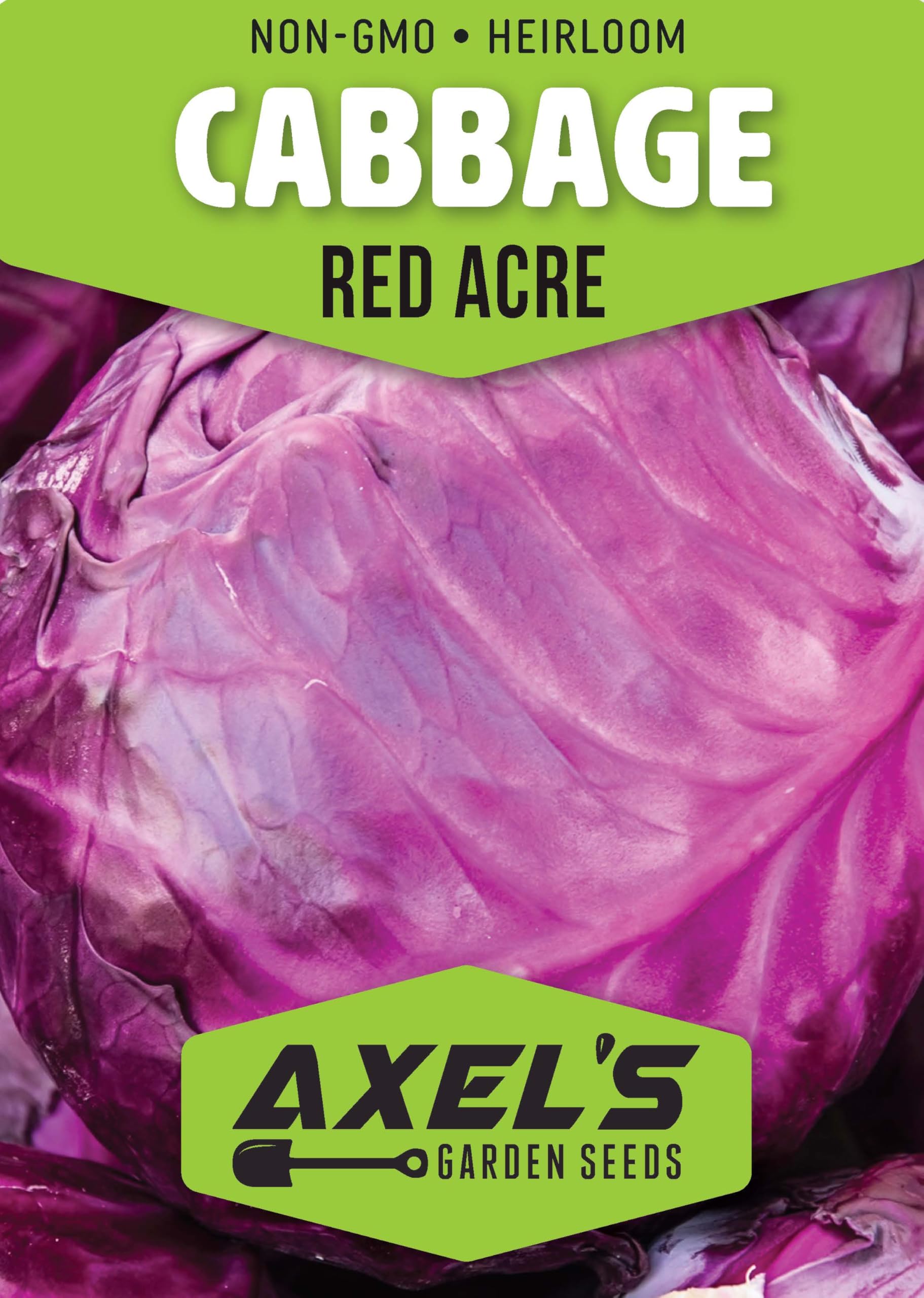 Axel's Garden Seeds Red Acre seed packet back shows clear sowing instructions.