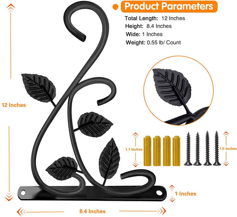 Axgo leaf-shaped wall bracket adds vintage charm while supporting hanging planters.