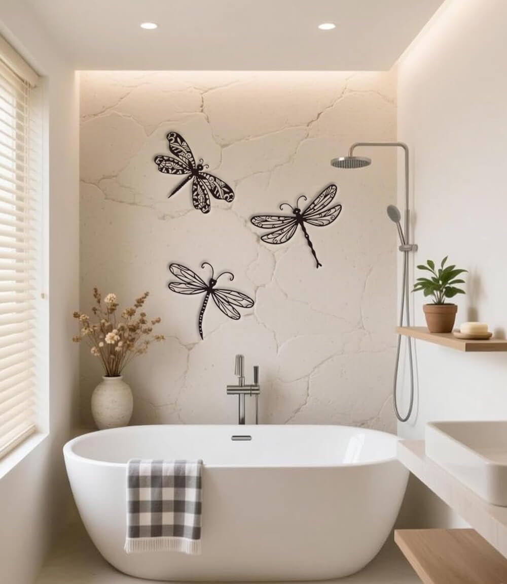 AXHoustake delicate wing dragonflies texture adds realism and elegance to any wall.