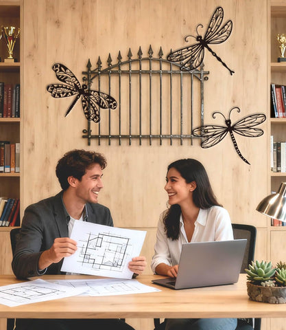 AXHoustake ready-to-hang dragonflies garden decor for quick setup on fences or walls.